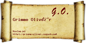 Grimme Olivér névjegykártya